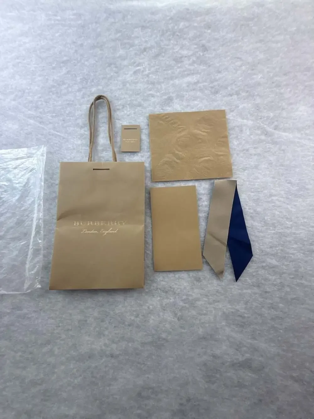 Authentic Burberry London England Store Gift Bag and Accessories Packaging Set